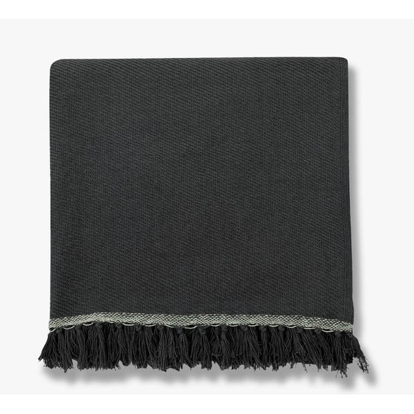 Черно покривало за легло от органичен памук 250x250 cm Bohemia – Mette Ditmer Denmark