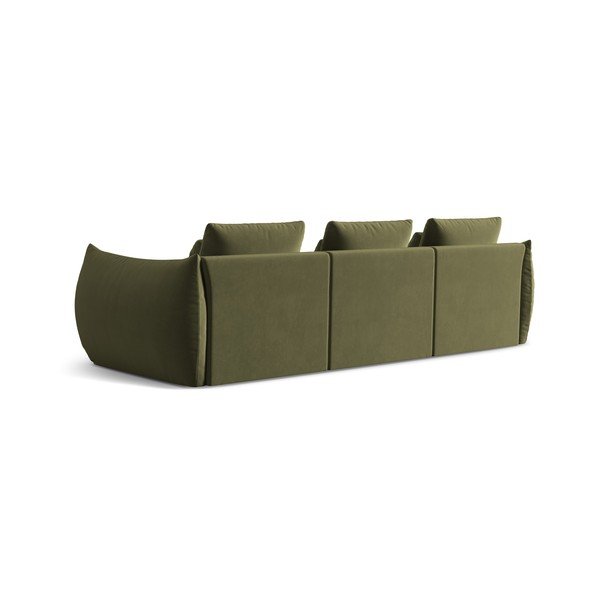 Светлозелен кадифен диван 332 cm Bloom – Micadoni -image-3