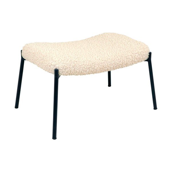 Кремава табуретка  от изкуствен косъм Glasgow – House Nordic-image-2