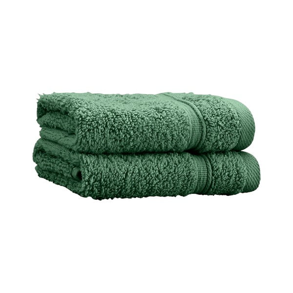 Тъмнозелени памучни кърпи в комплект от 2 бр. от тери 30x30 cm Zero Twist – Catherine Lansfield