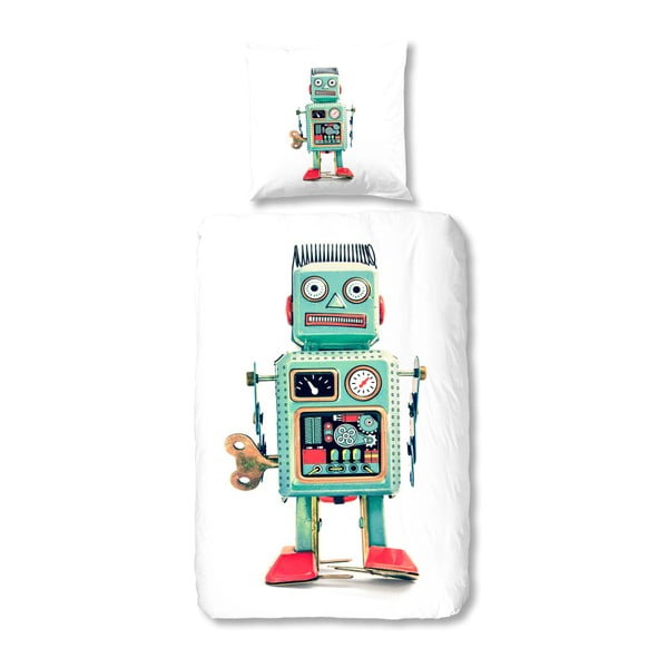 Dětské bavlněné povlečení Muller Textiels Robot, 135 x 200 cm