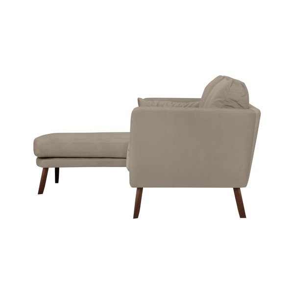 Тъмнобежов триместен диван Elena, с шезлонг в левия ъгъл - Mazzini Sofas-image-3