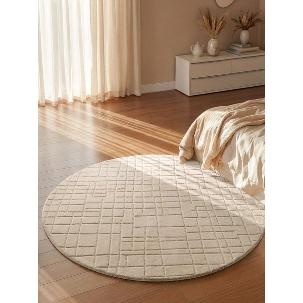 Бежов вълнен кръгъл килим ø 160 cm Kenso – Villeroy&Boch-image-1