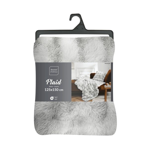 Сиво одеяло от микроплюш 125x150 cm Mounty – douceur d'intérieur-image-4
