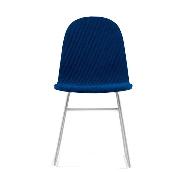 Tmavě modrá židle s kovovými nohami Iker Mannequin V Stripe