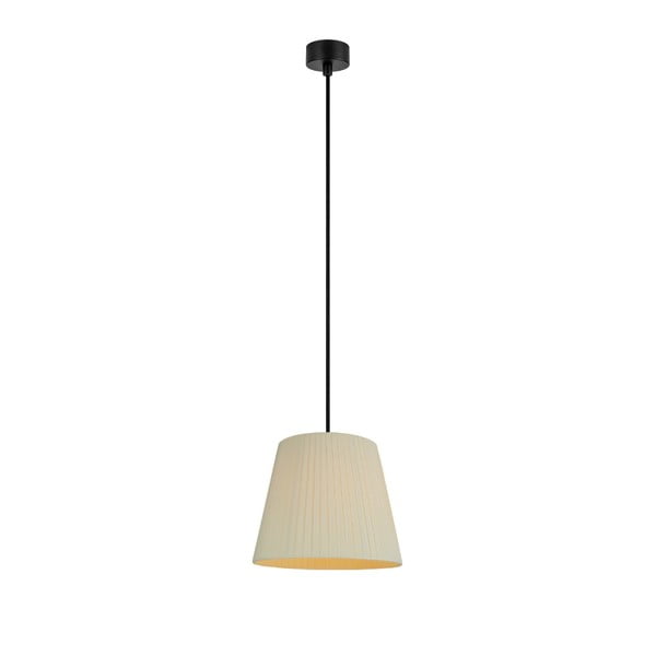 Кремава висяща лампа с черен кабел Kami, ⌀ 24 cm - Sotto Luce
