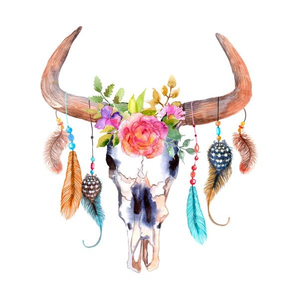 Стикер за стена Boho Buffalo Head - Ambiance-image-2