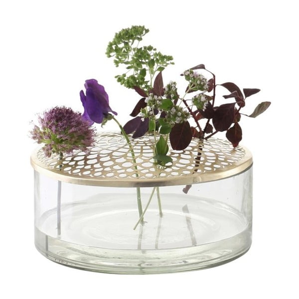 Стъклена ваза Kassandra Месинг, ⌀ 20,5 cm - A Simple Mess-image-2