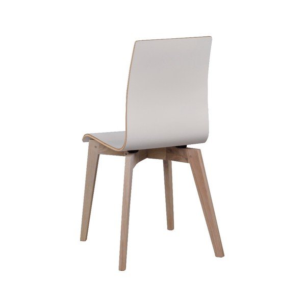 Бял трапезен стол със светлокафяви крака Grace - Rowico-image-4