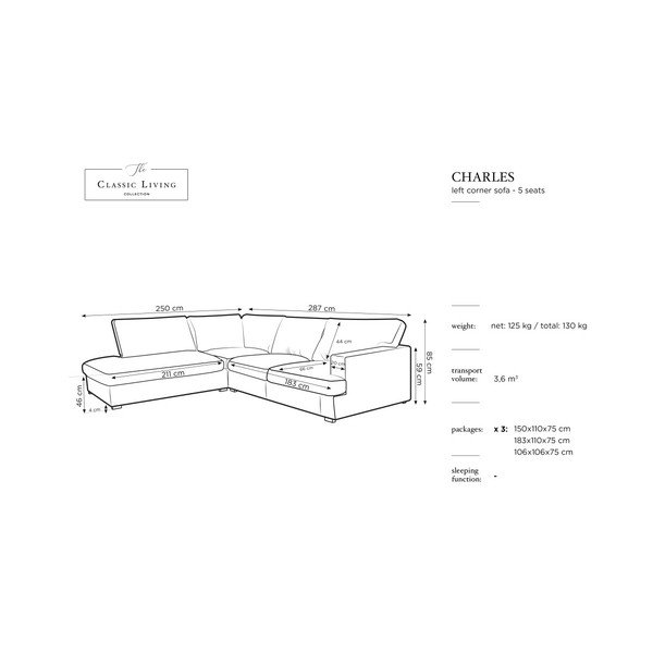 Šedá rohová pohovka Windsor & Co Sofas Daphne, levý roh-image-4