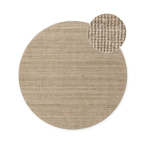 Кръгъл килим от юта в кафяво-сив цвят ø 160 cm Bouclé Jaipur – Hanse Home