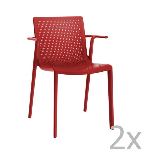 Комплект от 2 червени градински стола Beekat - Resol