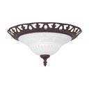 Тъмнокафяво осветително тяло за таван със стъклен абажур ø 38 cm Rustica – Trio
