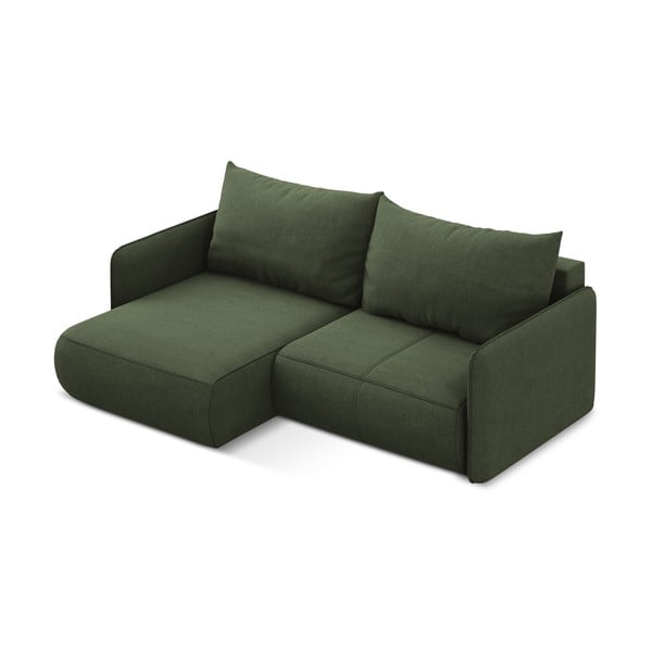 Зелен разтегателен ъглов диван с място за съхранение (ляв ъгъл) Nanea – Makamii-image-4