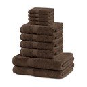 Кафяви памучни хавлии и кърпи за баня от тери в комплект от 10 бр. Marina – DecoKing