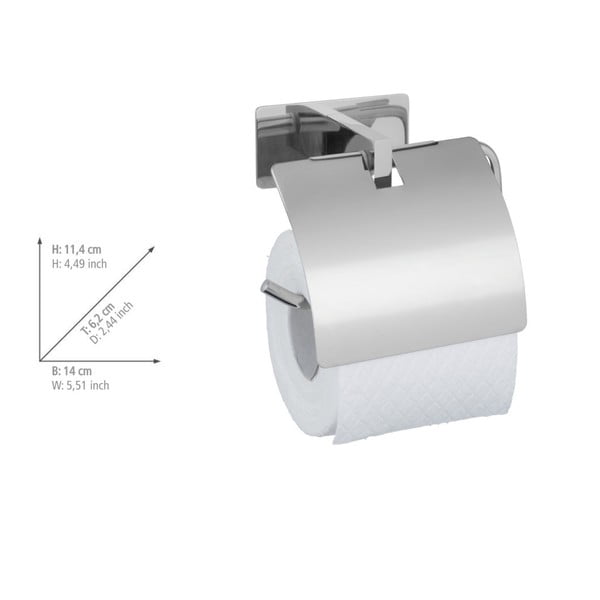 Самозалепващ държач за тоалетна хартия от неръждаема стомана в лъскаво сребристо Genova – Wenko-image-4