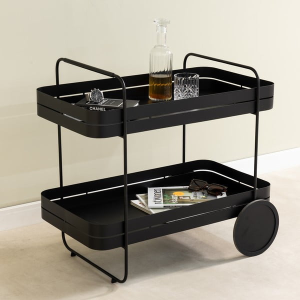 Метална маса за сервиране на колелца 74x42 cm Gin & Trolley – Spinder Design-image-1