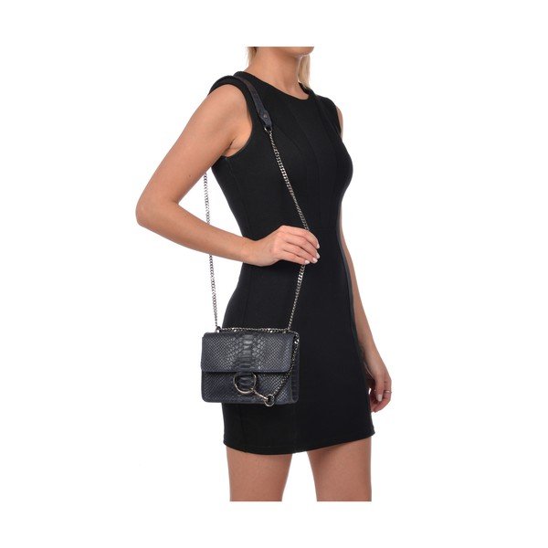 Тъмно синя кожена чанта Bella - Carla Ferreri-image-4