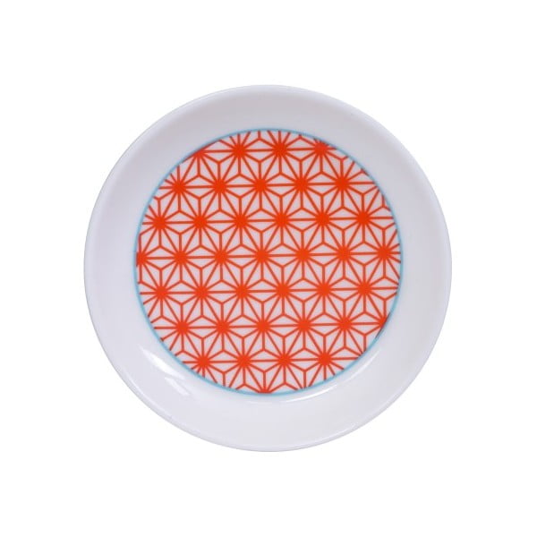 Червено-бяла чиния със звезда/вълна, ø 9 cm - Tokyo Design Studio