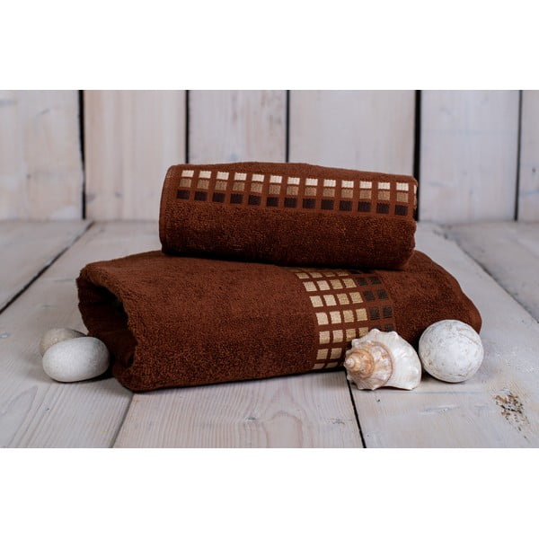 Кафява памучна кърпа за баня 140x70 cm Darwin - My House