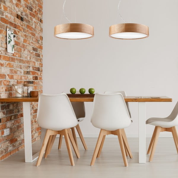 Кафява висяща лампа със стъклен абажур ø 37 cm Eveline - LAMKUR-image-1