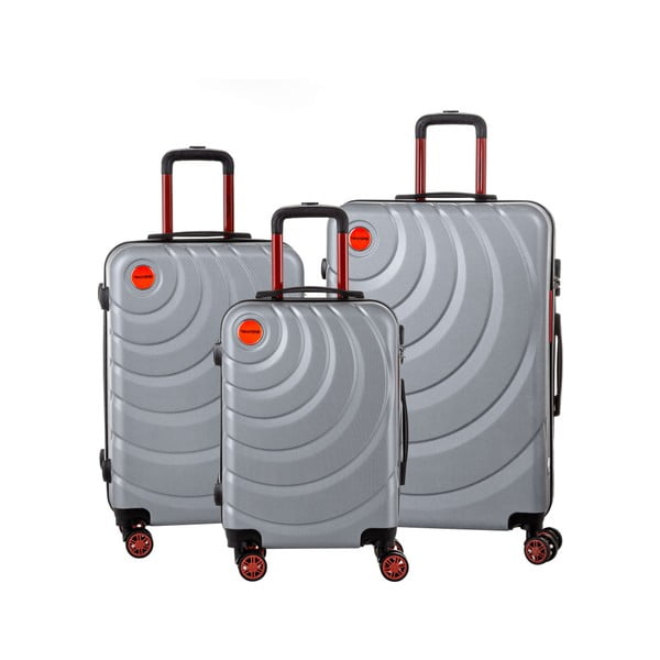 Комплект от 3 сиви куфара Manhattan - Murano