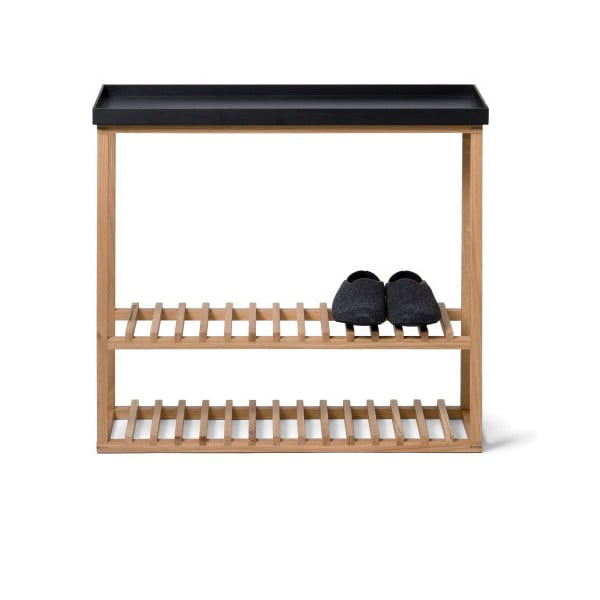 Стелаж за обувки/маса за съхранение с черен дъбов плот Съхранение Hello - Wireworks-image-1