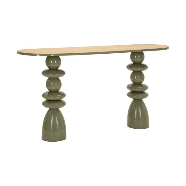 Зелена метална конзолна маса 45x150 cm Metal Console – Mauro Ferretti
