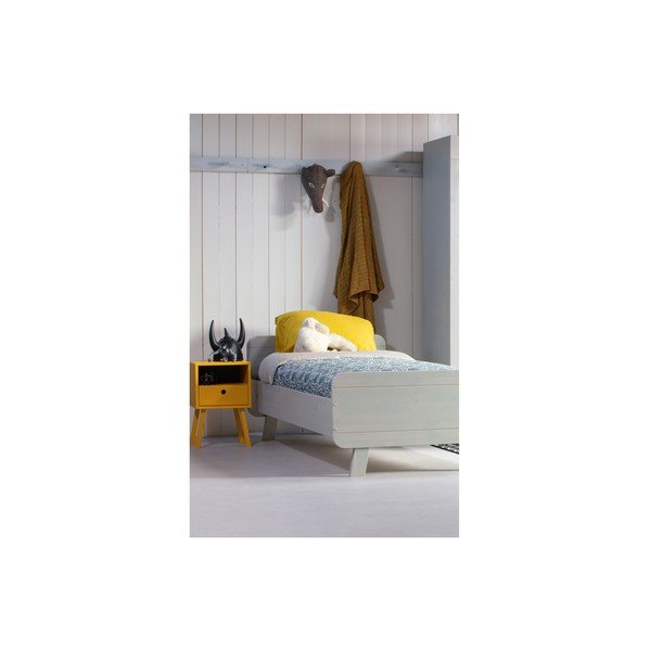 Жълто нощно шкафче от масивна борова дървесина Sammie - WOOOD-image-4