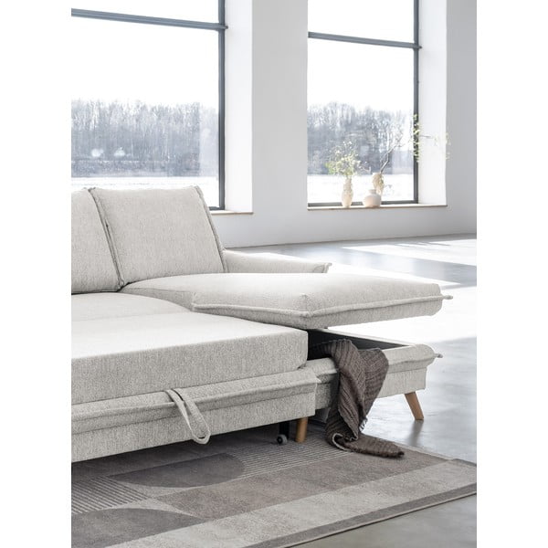 Бежов разтегателен ъглов диван (десен ъгъл) Charming Charlie – Miuform-image-4