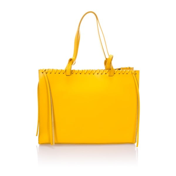 Žlutá kožená kabelka Giulia Massari Premia