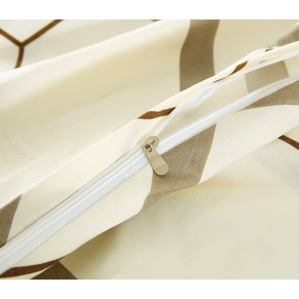 Кремаво единично спално бельо от микросатен 6 части 140x200 cm Carter – My House-image-2