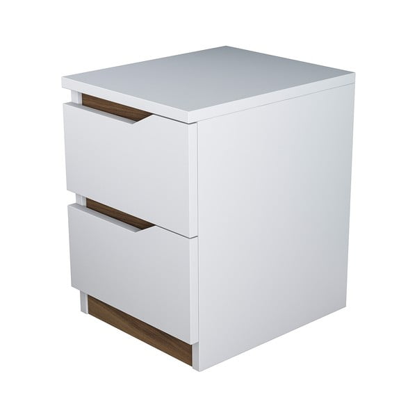 Бяло нощно шкафче Erica - Kalune Design