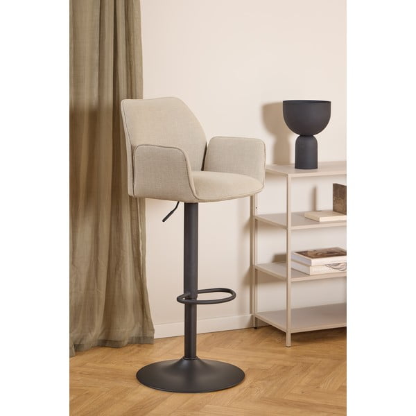 Бежов бар стол с регулируема височина/с подлакътници (височина на седалката 85 cm) Glenda – Actona-image-1