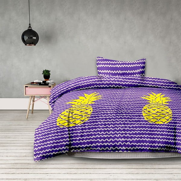 Микрофибърно спално бельо за двойно легло Pineapple, 200 x 200 cm + 50 x 75 cm - AmeliaHome