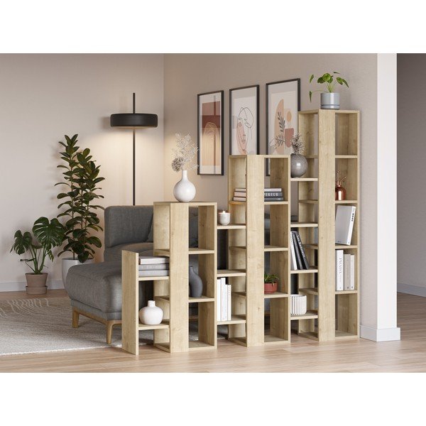 Стелаж от декор от дъб в естествен цвят 158x151 cm Anissa – Marckeric-image-1