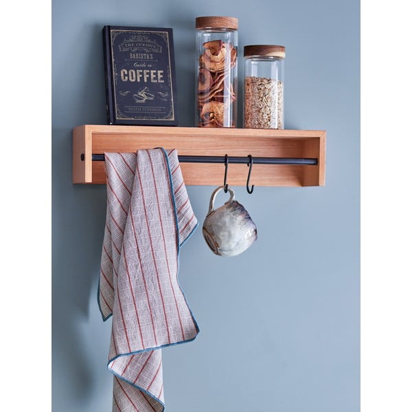 Стенна закачалка от декор от бук в естествен цвят с рафт Ryder – Bloomingville-image-1