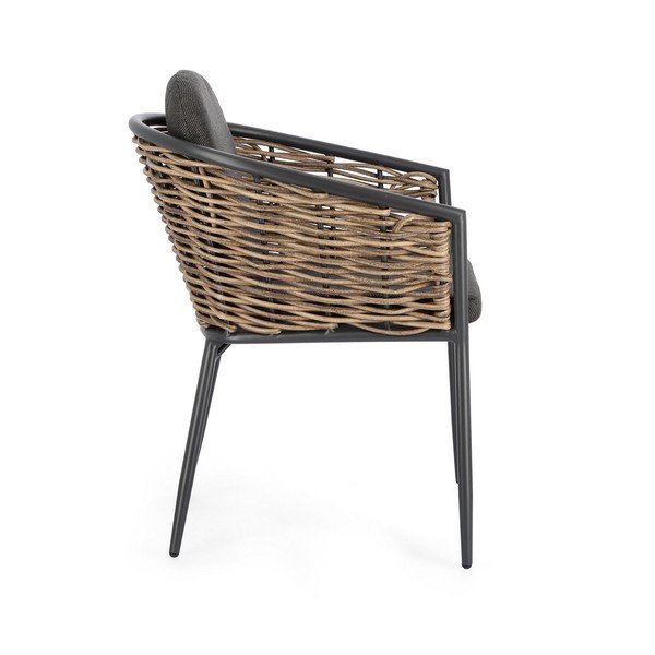 Сив градински стол метален Maribela   – Bizzotto-image-3