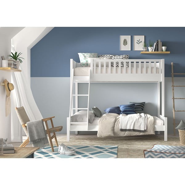 Бяло двуетажно легло за деца 140x200/90x200 cm Scott - Vipack-image-1