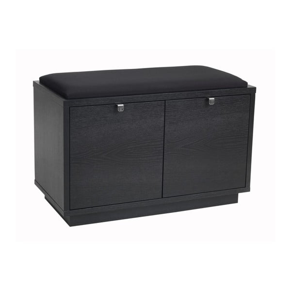 Черна пейка с място за съхранение и черна седалка , широчина 70 cm Confetti - Rowico