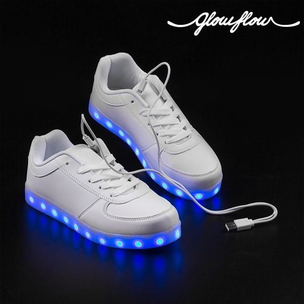 Бели LED маратонки GlowFlow Trainers, размер 41 - InnovaGoods