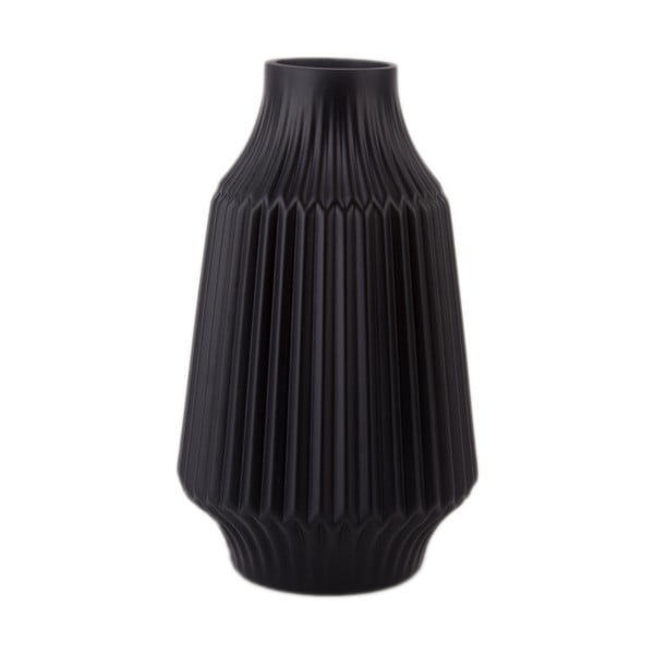 Černá skleněná váza PT LIVING Stripes, ø 16 cm