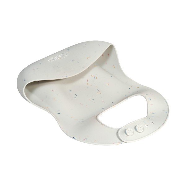 Бял силиконов лигавник с джоб Bib Confetti - Kindsgut-image-3