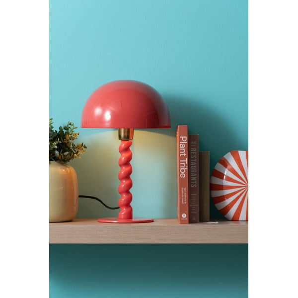 Червена настолна лампа с метален абажур (височина 39 cm) Prisa – Leitmotiv-image-1