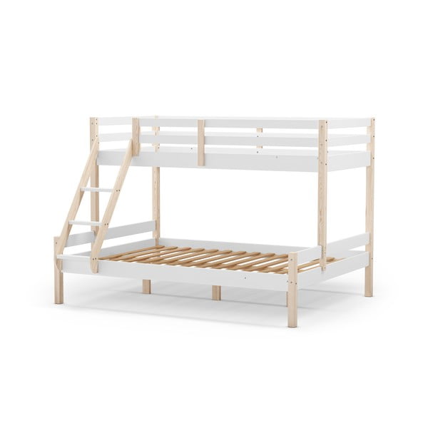 Бяло двуетажно детско легло от масивен бор 90x190/140x190 cm Livia – Marckeric-image-3