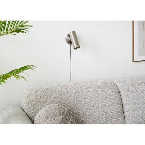 Стоманена стенна лампа за контакт в сребрист цвят Paris – House Nordic-image-1