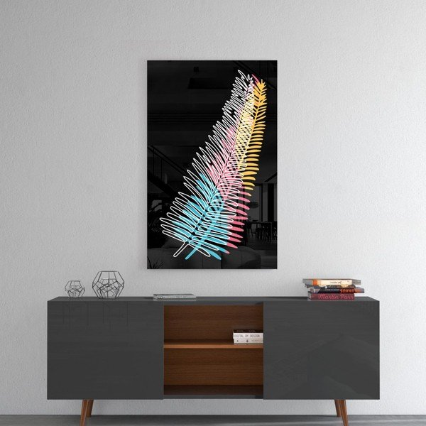 Картина върху стъкло , 46 x 72 cm Colored Fern - Insigne-image-3