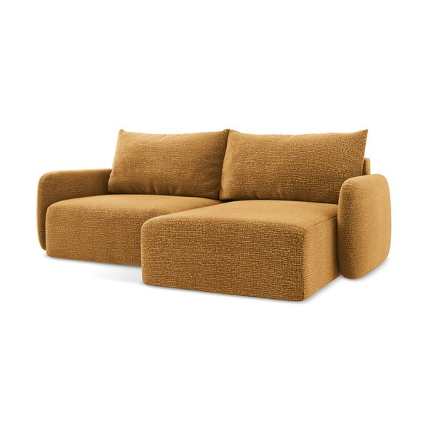 Оранжев разтегателен ъглов диван с място за съхранение (десен ъгъл) Kalena – Makamii-image-2