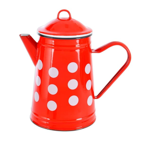 Червен емайлиран чайник с капак Belly, 2 л - Orion