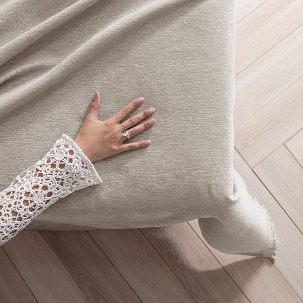 Бежово покривало за легло от шенил 220x240 cm Talo – Filumi-image-3